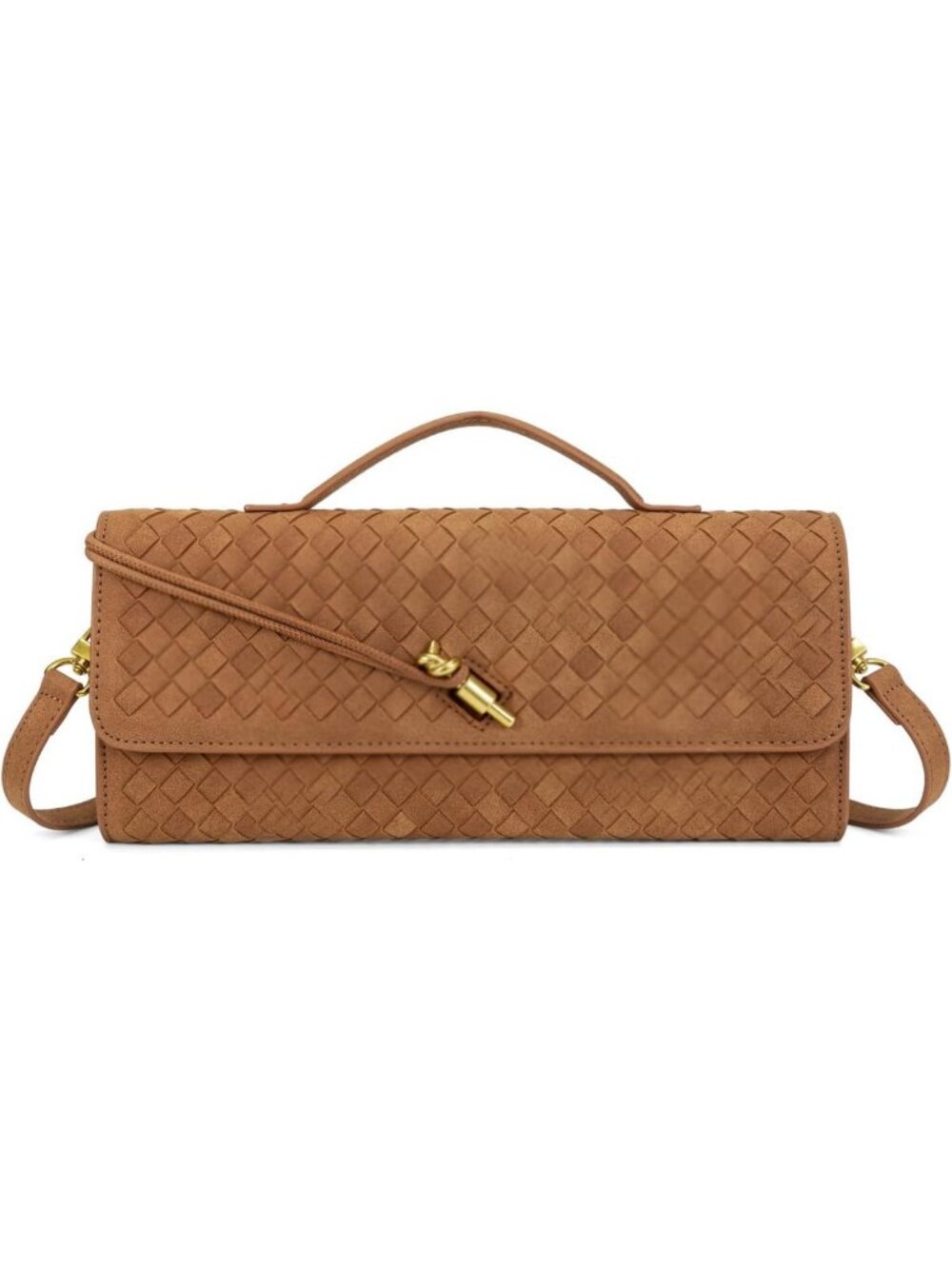 Chic Woven Suede Evening Clutch Crossbody Bag for Women - Stylish & Versatile